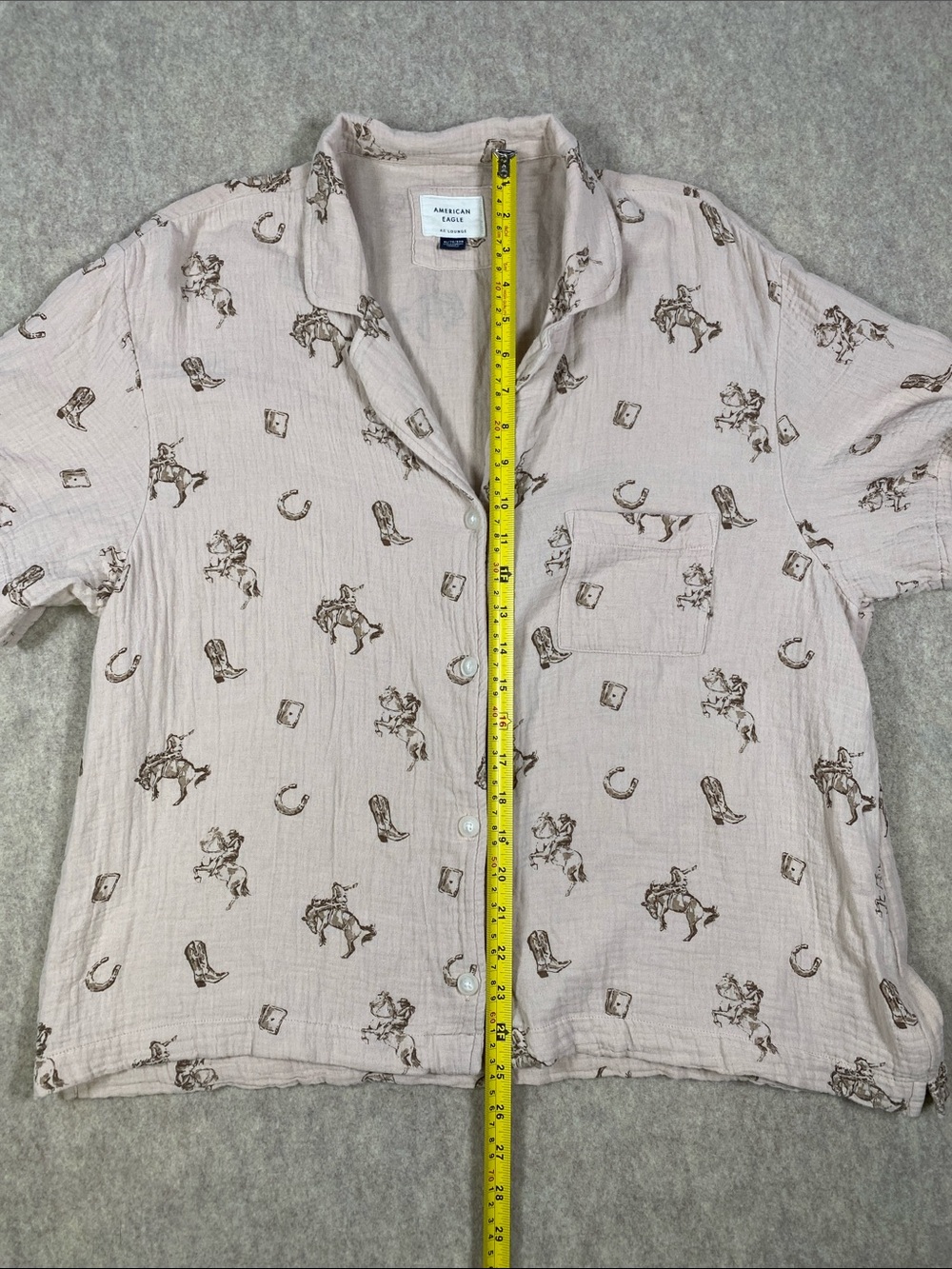 American Eagle AE Lounge Western Cowboy Print Pajama Set XL Cotton - Picture 9 of 11